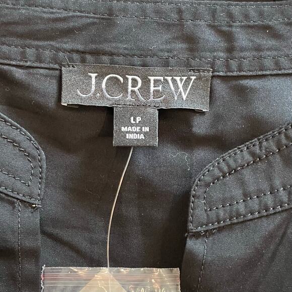 J.Crew Delilah Mini Dess Cotton Poplin Short Sleeves Vacation CJ494 Black FLAW L - Picture 15 of 16